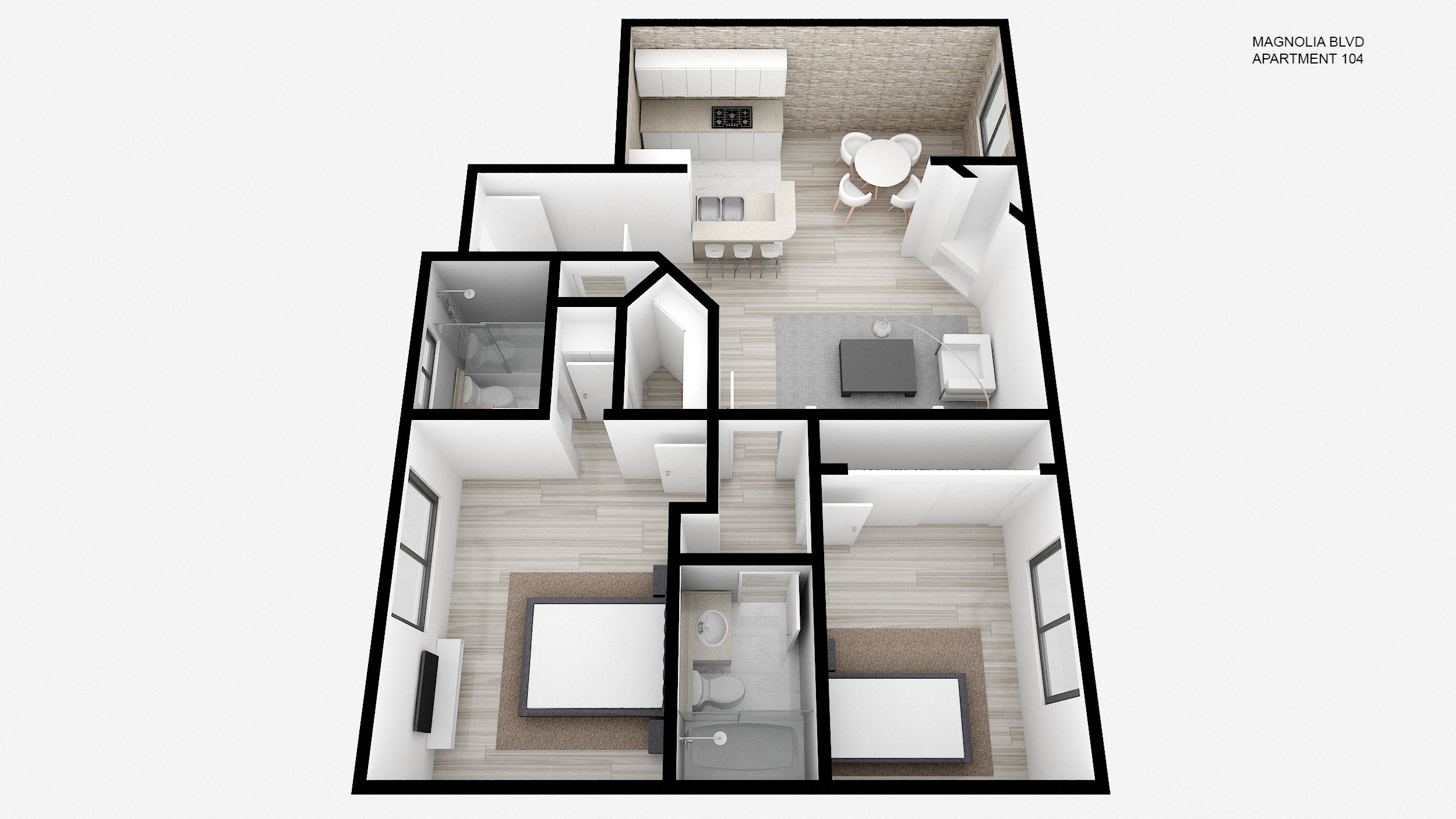 Two Bed + Two Bath